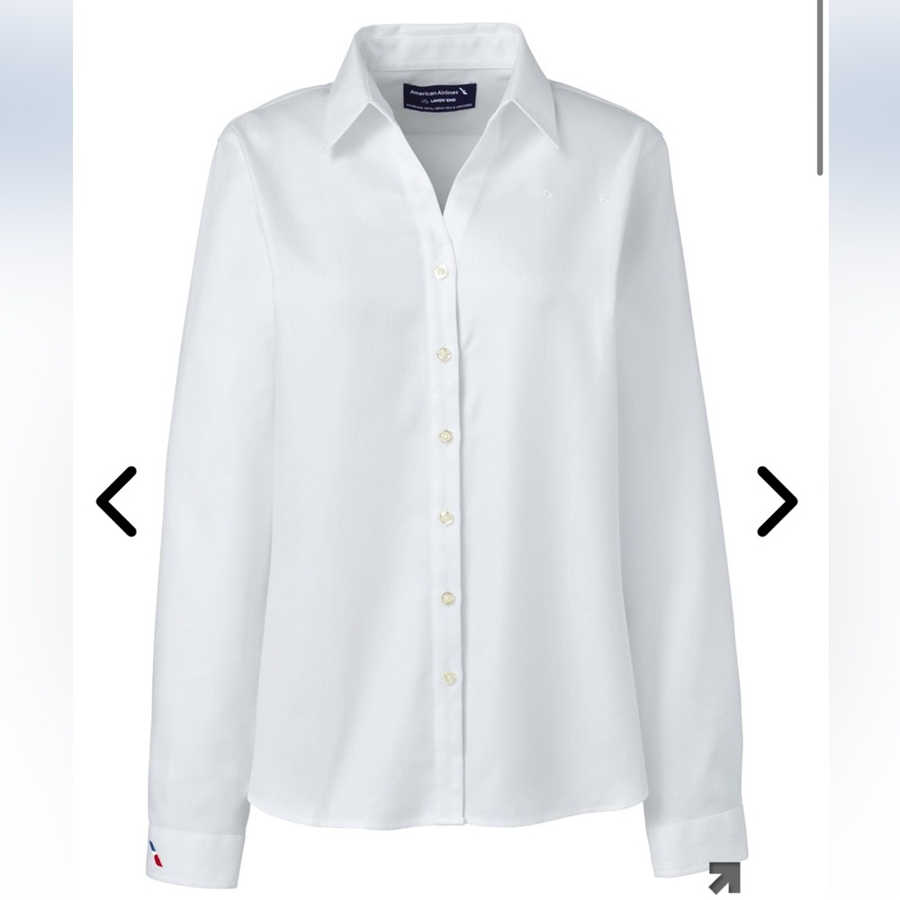 Women’s American Airlines Long Sleeve Solid Herringbone Blouse